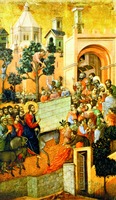 Вход Господень в Иерусалим. Фрагмент полиптиха «Маэста». 1311 г. Худож. Дуччо