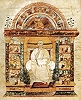 Ап. Лука. Миниатюра из Евангелия архиеп. Августина. Кон. VI в. (Cantabr. S. Trin. Ms. 286)