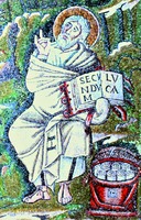 Ап. Лука. Мозаика ц. Сан-Витале в Равенне. Сер. VI в.