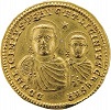 Имп. Лициний с сыном. Золотая монета. Аверс. 320 г.