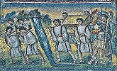 Переход евреев через Иордан. Мозаика ц. Санта-Мария-Меджоре в Риме. 432–440 гг.