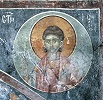 Св. бессребреник Косма Асийский. Роспись ц. Успения Пресв. Богородицы в мон-ре Грачаница (Косово и Метохия). Ок. 1320 г.