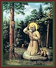 Моление прп. Серафима Саровского. Икона. XIX в. (частное собрание)