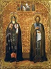 Свт. Митрофан Воронежский и прп. Косма Яхренский. Икона. Кон. XIX — нач. ХХ в. (Космин Яхренский мон-рь)