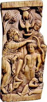 Крещение Господне. Фрагмент резной пластины. VI в. (Британский музей, Лондон)