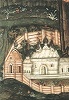 Космин Яхренский в честь Успения Пресв. Богородицы мон-рь на р. Яхреме. Фрагмент иконы «Прп. Косма Яхренский». 2-я пол. XVII в. (ГВСМЗ)