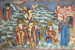 Сцены житийного цикла прор. Илии. Роспись ц. прор. Илии в Ярославле. Артель Гурия Никитина. 1680 г.
