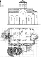 Реконструкция и план церкви в пос. Лоо