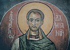 Св. бессребреник Дамиан. Роспись ц. вмч. Пантелеимона в Нерези (Македония). 1164 г.