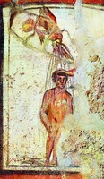 Крещение Господне. Роспись катакомб святых Марцеллина и Петра в Риме. 1-я пол. IV в.