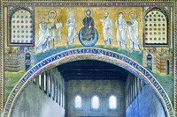 Мозаика триумфальной арки в ц. Сан-Лоренцо-фуори-ле-Мура в Риме. VI в.