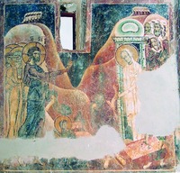 Воскрешение прав. Лазаря. Роспись ц. св. Георгия в Курбиново, Македония. 1191 г.