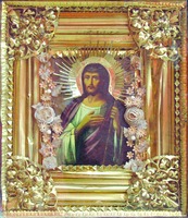 Иисус Христос в терновом венце. Икона в уборе. Кон. XIX в. Борисовка (частное собрание)