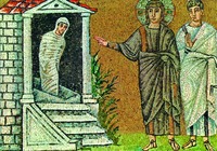 Воскрешение прав. Лазаря. Мозаика ц. Сант-Аполлинаре-Нуово в Равенне. 526 г.