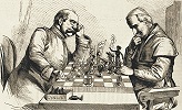 Канцлер О. фон Бисмарк и папа Римский Пий IX. Гравюра из еженедельника «Kladderadafsch». 1875 г.