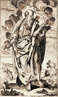 Ап. Иоанн Богослов. Гравюра Г. К. Левицкого из Апостола. 1738 г.