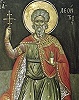 Мч. Леонтий Триполийский. Роспись кафоликона свт. Николая мон-ря Ставроникита, Афон. 1546 г. Мастер Феофан Критский и Семеон