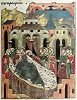 Рождение сына Михаила. Миниатюра из Лицевого летописного свода. 70-е гг. XVI в. (БАН. 31. 7. 30-1. Л. 33 об.)
