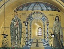 Папа Римский Лев IX и св. Евгения. Мозаика в аббатстве Мон-Сент-Одиль, Эльзас. XX в.