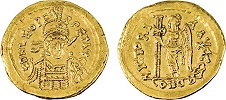 Имп. Лев I. Золотой солид. Аверс. Реверс. 457–474 гг.