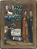 Прмч. Адриан и прп. Леонид Пошехонские. Икона. 2-я пол. XIX в. (ц. Богоявления в Свято-Успенском Адриановом мон-ре, г. Пошехонье)