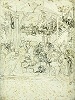 Эскиз к картине «Поклонение волхвов». 1481 г. (Кабинет рисунков, Лувр, Париж)