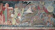 Св. арх. Михаил поражает сарацинов. Роспись наоса ц. архангелов Михаила и Гавриила. Лесново. 1346–1348 гг.