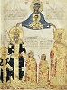 Имп. Мануил II Палеолог с семьей. 1403–1405 гг. (Louvre. MR 416. Fol. 2r)