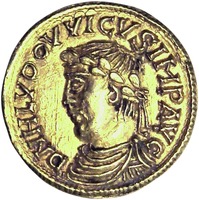Монета с изображением имп. Людовика Благочестивого. 814-840 гг. (Кабинет медалей Национальной б-ки Франции в Париже)