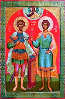Святые мученики Маркелл и Кассиан Танжерские. Икона. 2011 г. (ц. Воскресения Христова в Рабате)