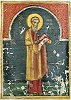 Ап. Матфей. Миниатюра из Симоновского Евангелия. 1270 г. (РГБ. Рум. 105. Л. 25 об.)