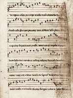 Мотет Маркетто Падуанского «Ave Regina caelorum». Фрагмент рукописи (Bode. Canon. Class. Zat. 112. Fol. 61v). XIV в.