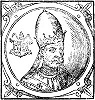 Мартин IV, папа Римский. Гравюра из кн.: Platina B. Historia. 1600. P. 240 (РГБ)