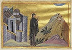 Прп. Матрона К-польская. Миниатюра из Минология имп. Василия II. 1-я четв. XI в. (Vat. gr. 1613. P. 169)