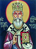Свт. Мелхиседек I, католикос-патриарх Грузии. Икона. XXI в. (частное собрание)