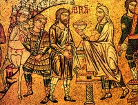 Прав. Мелхиседек встречает праотца Авраама. Мозаика собора Сан-Марко в Венеции. XIII в.