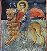 Мч. Мамант. Роспись ц. св. Созомена в Галате. 1513 г. Мастер Симеон Аксентис