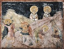 Мученичество Маманта, св. Павел Новый, Иоанн, патр. К-польский, св. Диомид. Роспись нартекса ц. св. Апостолов. Печской Патриархии. 1561 г.