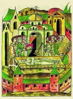 Смерть имп. Мануила II Палеолога. Миниатюра из Летописного свода. XVI в. (РНБ. F.IV.232. Л. 29)