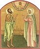 Василий Блаженный и блж. Матрона Московская. Икона. Нач. XXI в. Иконописец И. Ю. Самолыго