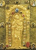 Мартвильская икона Божией Матери «Одигитрия». Рубеж X и XI вв. Эмаль IX, X–XI, 1-я пол. XII в. Часть триптиха (ГМИГ)