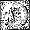 Исп. Мартин I, папа Римский. Гравюра из кн.: Platina B. Historia. 1600. P. 93 (РГБ)