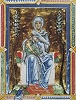 Пресв. Богородица с Младенцем. Миниатюра из Зайтенштеттенского Миссала. Ок. 1265 г. (N. Y. Morgan. M. 855. Fol. 110v)