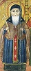 Св. Шенуте. Фрагмент копт. иконы.  XIX в. (ц. св. Меркурия в Ст. Каире)