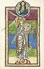 Арх. Михаил несет души праведных в Рай. Миниатюра из Псалтири. XII в. (Lond. Brit. Lib. Lansdowne 383. Fol. 168v)