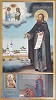 Прп. Михаил Клопский в молении Св. Троице на фоне Клопского мон-ря. Икона. Ок. 1865 г. (Успенская ц. в дер. Курицко Новгородского р-на)