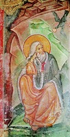 Ворон кормит прор. Илию. Фреска кафоликона мон-ря Морача. 1251–1252 гг.