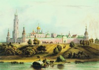 Симонов мон-рь. Литография Л. П. Бишбуа по рис. В. Адама. 1846 г. (Музей истории Москвы)