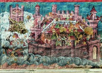 Осада Константинополя. Роспись наружной стены кафоликона. 1537 г.