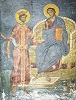 Имп. Константин Великий перед Христом. Роспись ц. в честь Воздвижения Креста Господня в Пэтрэуци. 1487–1488 гг.